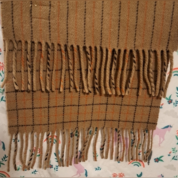 Vintage Y2K Coach Brown Merino Wool & Cashmere Casual Neutral Boho Scarf Wrap - Picture 6 of 8